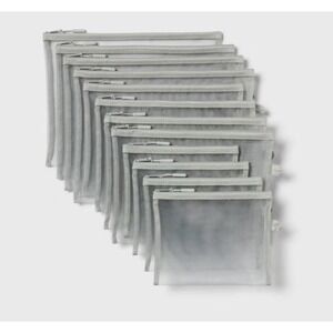 12 Pack Bulk Multipack of Mesh Pouches Gray -‎ up&up (BRAND NEW WITH TAGS)